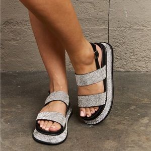 Shine On Platform Rhinestone Slingback Sandal